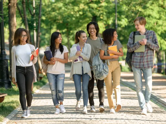 Student Walking on Campus