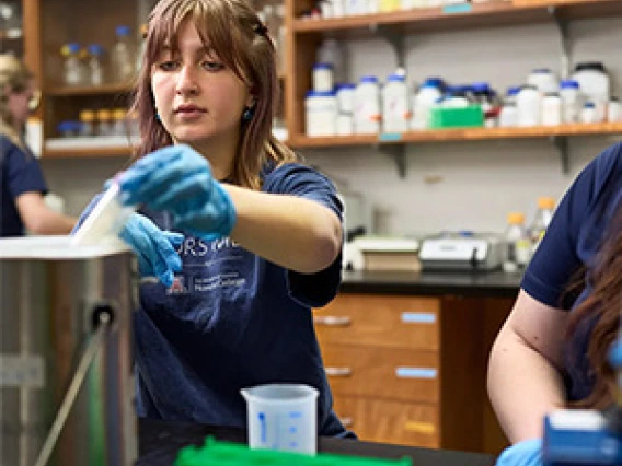 Student in lab