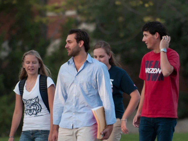 Students walking on campus