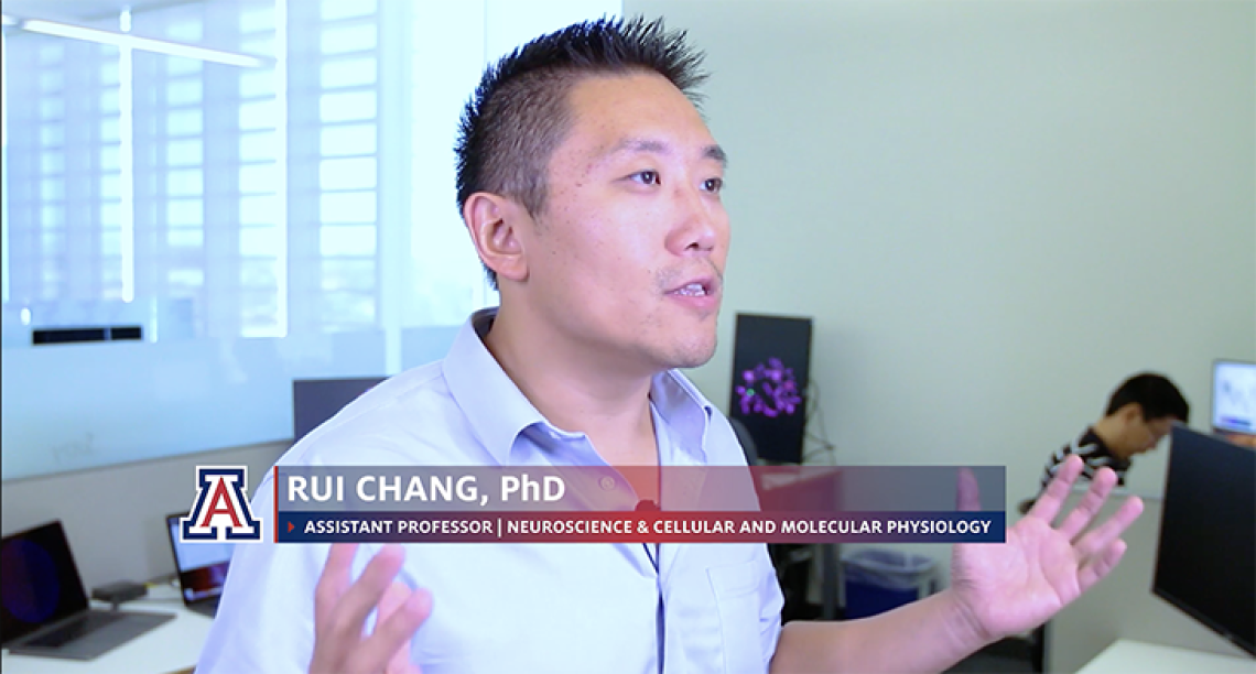 Dr. Rui Chang describing his Alzheimer's research in UITS Research Computing video