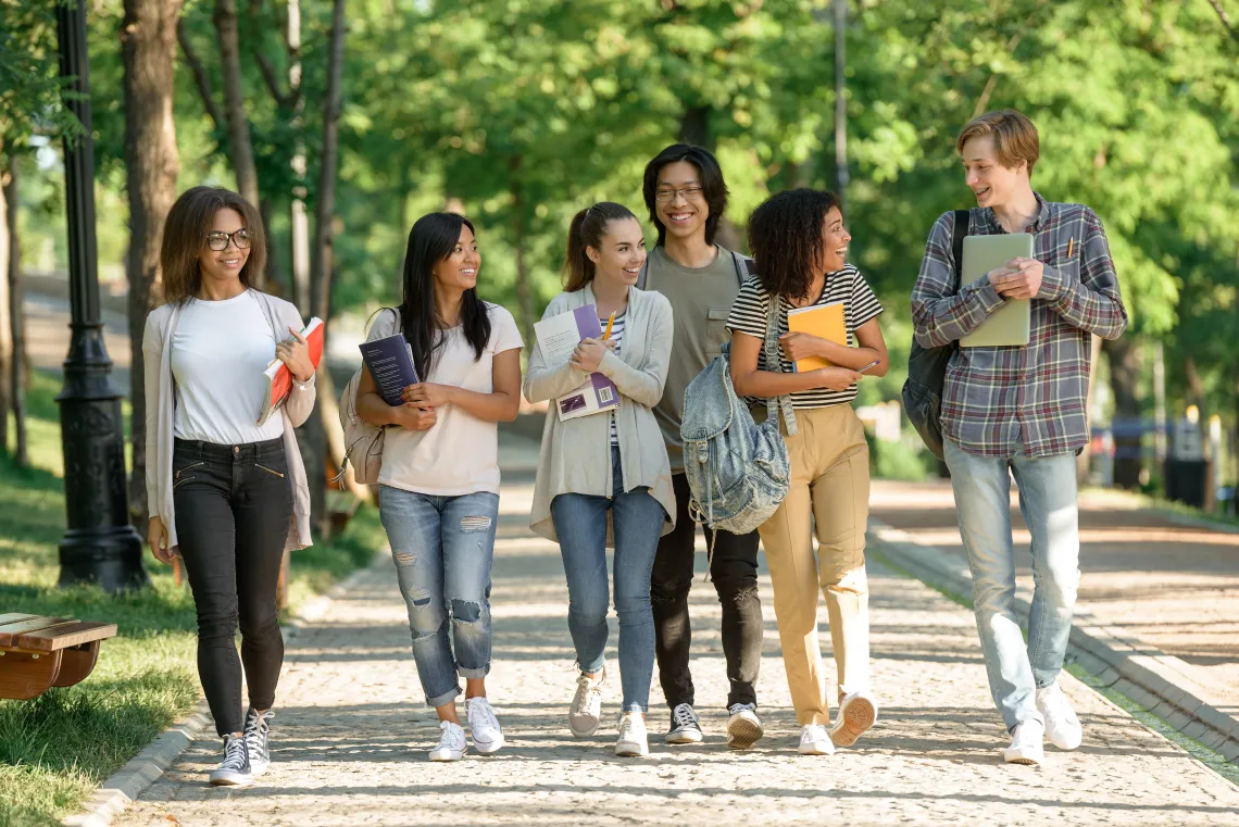 Student Walking on Campus