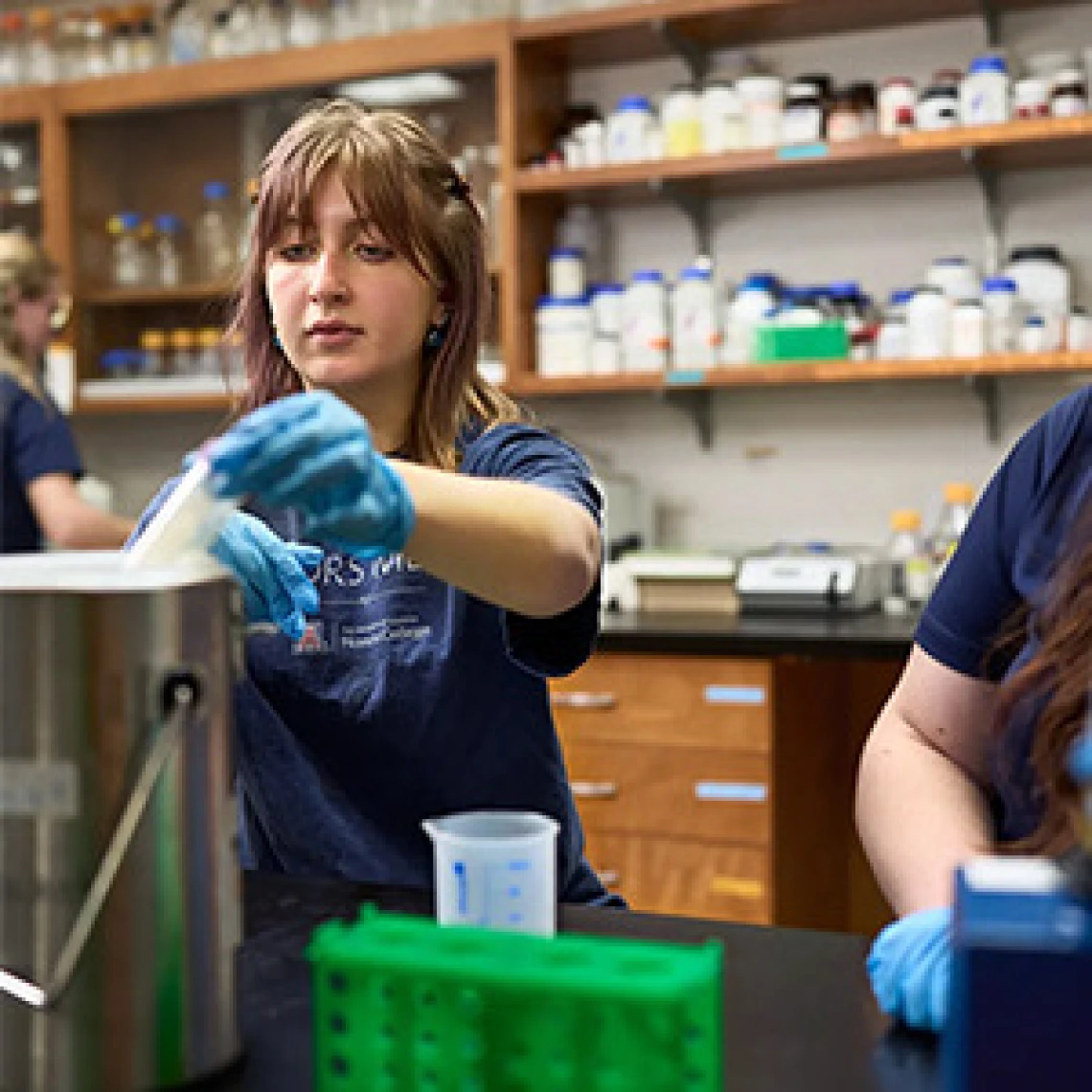 Student in lab