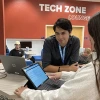 Students working on Laptop at Tech Zone