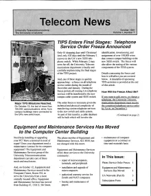 Telecom News October 1989 Cover Preview